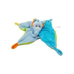 Bambia Elephant Lovey Blue Baby Security Blanket Plush Stuffed